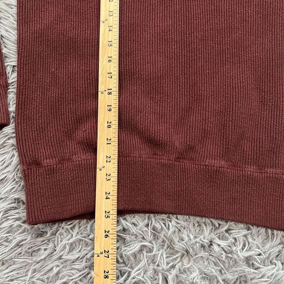 Eddie Bauer Mens Henley Sweater Ribbed Maroon Size Medium - Picture 4 of 9